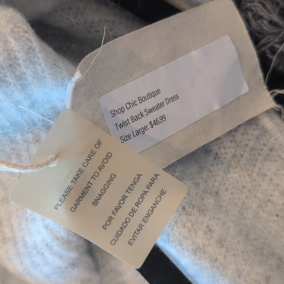 NWT hem & thread sweater dress, back knot detail - Picture 5 of 5